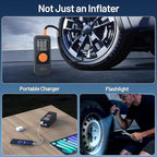 BEVA Tire Inflator Portable Air Compressor, 4X Faster Inflation Air Pump with Digital Pressure Gauge, 150PSI Cordless Tire Inflator with LED Light for Car, Electric Bikes, Motorcycle, Bike, Ball