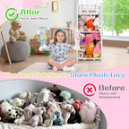 GLDZI Stuffed Animal Storage Zoo, Wooden Stuffed Animal Organizer with Elastic Cords for Boys Girls, Space Saving Toy Plushie