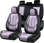 Coverado Car Seat Covers Full Set, Car Seat Protector Waterproof, Nappa Leather Car Seat Cushion, Seat Covers for Cars, Front