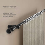 JILRON 100% Blackout Fabric Folding Door Curtain with Magnetic Closure - Accordion Style for Sliding Doors, Closets,Wardrobe 
