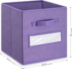 artsdi 11 Inch Storage Cube,Storage bin,cube storage (Set of 10) Foldable Fabric Cube Storage Bins with 10 Labels Window Card