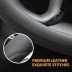 Valleycomfy Microfiber Leather Steering Wheel Cover Large-Size for F150 F250 F350 Ram 4Runner Tacoma Tundra Range Rover Model