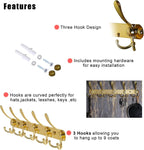 Dseap Coat Rack Wall Mounted - 5 Tri Hooks, Heavy Duty, Stainless Steel, Metal Coat Hook Rail for Coat Hat Towel Purse Robes 