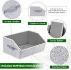 Homsorout Closet Organizers Bins 6 Packs - Large Closet Shelf Organizer with Handles, Fabric Trapezoid Storage Bins, Collapsi