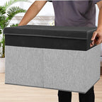 Gowee Large Toy Storage Box with Lid, Sturdy Toys Storage Chest Bin Organizer Basket with Dividers for Kids, Boys, Girls, Nur