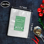 4.7" x 7.8" Vacuum Sealer Bags,Heavy Duty Pre-Cut Design Commercial Grade Food Sealable Bag for Heat Seal Food Storage,Smell 