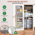 Light Grey Over Door Wrapping Paper Organizer Storage with 3 Removable Drawers & Side Pockets –Dual Use Design with Elastic S
