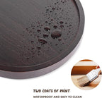 Round Decorative Tray Wood Bathroom Counter Organizer Farmhouse Kitchen Decor Wooden Riser for Soap Dish, Perfume, Candle, Sp