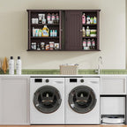ChooChoo Bathroom Wall Cabinet, Over The Toilet Space Saver Storage Cabinet, Medicine Cabinet with 2 Door and Adjustable Shel