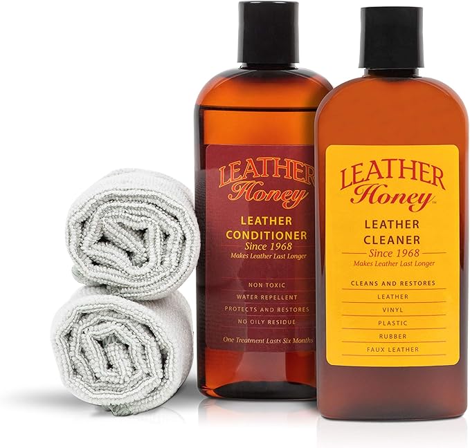 Leather Honey Leather Conditioner & Cleaning Kit for use on Leather Apparel, Furniture, Auto Interiors, Shoes, Bags and Acces