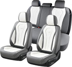 Coverado Seat Covers, Car Seat Covers Full Set, White Car Seat Cover, Car Seat Cushion Waterproof, Front Seats Back Seat Cove