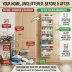 HOMELUX THEORY UPGRADED 6 Tiers Over The Door Organizer Hanging - 100D EXTRA THICK & 50lbs HUGE CAPACITY, 12 Side Mesh Pocket