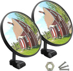 Convex Mirror, Round Truck Mirror Wide Angle Blind Spot Side View Mirror for Trucks 360° Adjustable Mount Universal Mirro for Truck Replacement