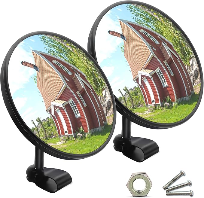 Convex Mirror, Round Truck Mirror Wide Angle Blind Spot Side View Mirror for Trucks 360° Adjustable Mount Universal Mirro for Truck Replacement