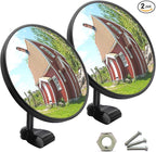 Convex Mirror, Round Truck Mirror Wide Angle Spot Mirror for Trucks 360° Adjustable Mount Universal Mirro for Truck Replacement (2)