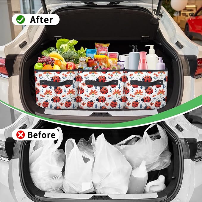 Reusable Grocery Bags Heavy Duty Shopping Bags Foldable Large Tote Bags with Long Handles & Hard Bottom