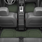 Motor Trend FlexTough LITE Rubber Car Mats Full Set - All Weather Floor Mats for Trucks, Cars & SUVs - Automotive Waterproof Green Car Floor Mats for Cars Interior Accessories Universal Trim-to-Fit