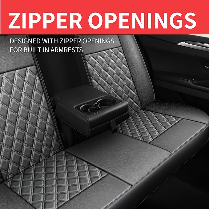 Car Seat Covers Full Set, Breathable and Waterproof Napa Leather Car Seat Cover, Interior Universal Fit for Cars, Sedans, SUV