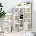 Furinno LUDER Book Shelf, 7-Cube Bookshelf, Bookcase with Open Shelves, 9.4 x 19.5 x 41.7, Easy Assembly, for Living Room, Be