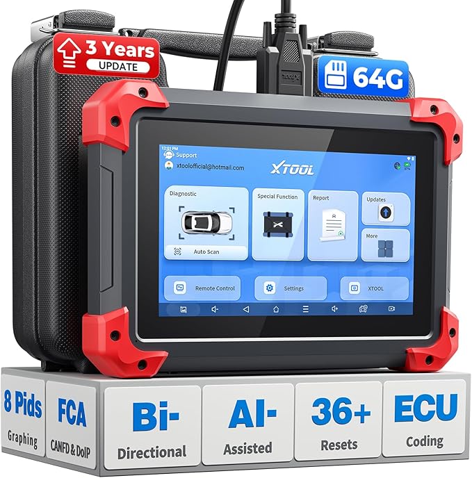 XTOOL D7 Bidirectional Scan Tool: 2026 Ai-Assisted OBD2 Scanner Diagnostic Tool with 36+ Resets, Full System Car Scanner with