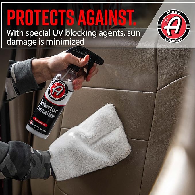 Adam's Polishes Interior Detailer 16 fl. oz - Total Car Cleaner, Protectant & Dressing | All Purpose Leather Conditioner | Vi