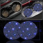 NBTEPEM 27 PCs Blue Bling Car Accessories Set for Women, Steering Wheel Covers Universal Fit 15 Inch, Bling License Plate Frame, Bling Phone Holder, Bling Car Coasters (Blue Diamond)