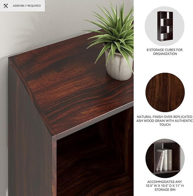 Signature Design by Ashley Glosmount 8 Cube Storage Organizer or Bookcase, Cherry & Light Brown