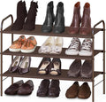 Simple Houseware 3-Tier Shoe Rack Storage Organizer, Bronze – Space-Saving Shoe Shelf, Holds 9–16 Pairs, Sturdy Metal Frame, 