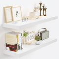 Vivelove White Floating Shelves for wall, 24 Inch Wall Display Shelves with Invisible Brackets, for Bathroom Living Room Kitc