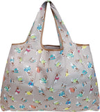 allydrew Large Foldable Tote Nylon Reusable Grocery Bags, 5 Pack