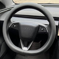 PINCTROT Nappa Leather Steering Wheel Cover for Tesla Model Y/3 Highland/Juniper, D Shaped 14 Inch Small Sized with Breathabl