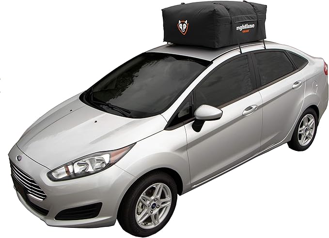 Rightline Gear Range Jr Weatherproof Rooftop Cargo Carrier for Top of Vehicle, Attaches With or Without Roof Rack, 10 Cubic Feet, Black