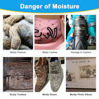 Moisture Absorbers - 100 Gram 12 Packs Silica Gel Packets, Desiccant Packs for Storage, Food Safe Desiccant for Foods, 3D