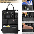 Tactical Seat Back Organizer - Heavy Duty MOLLE Panel Organizer with Multiple Pockets & Hook Loop Panel for EDC Gear, Road Trip Essentials, Universal Fit for Car SUV Truck Jeep Ford(Black)