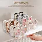 HBlife Clear Acrylic Kids Shoe Rack for Closet Organizers and Storage, Small Shoe Rack 4 Sections Toddler Baby Shoe Storage O
