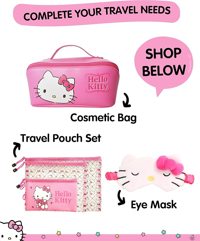 Hello Kitty Passport Holder and Luggage Tag Set Official License, Sanrio Passport Cover and Bag Tag