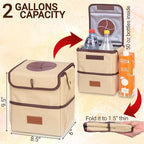 Creathing Car Trash Can [Touring Edition] - Removable Liner - 100% Leakproof, Odor Control Lid, Hanging Garbage Bin for SUV, Truck, Car (2 Gal, Beige)
