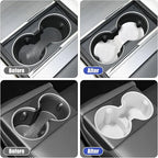 frani Cup Holder Set (2-Piece) Compatible with Tesla Model 3 2021-2026 & Highland Refresh - Premium Silicone Inserts for Cent
