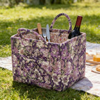 Quilted Laundry Basket with Handles - Multi-Purpose Fabric Storage Basket，Boho Fabric Storage Baskets with Handles for Car, H