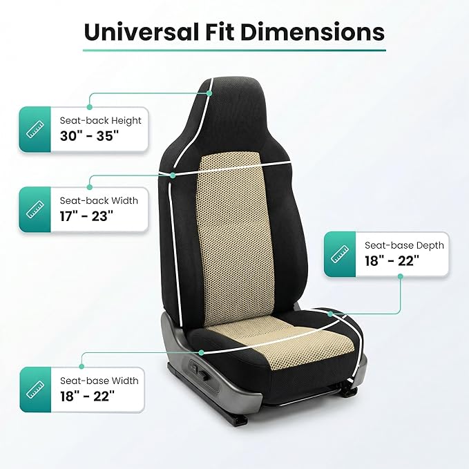 FH Group Automotive Front Car Seat Covers for SUV, Trucks, Sedan and More - Universal Fit Front High Back Design Interior Acc
