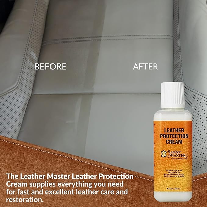 LEATHER MASTER 250ML Leather Protection Cream - Leather Cleaner and Conditioner for Couch Clothes Purses Shoes Boots Car Leat