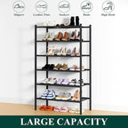Smiry Shoe Rack, 6 Tier Thick Bamboo Shoe Organizer, Stackable Free Standing Wooden Shoe Storage Shelf for Closet, Entryway, 