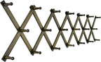 SKOLOO Hat Rack for Wall with 20 Hooks, Solid Wooden, Modern, Expandable Coat Rack Wall Mount for Coats, Hats, Bags, Baseball