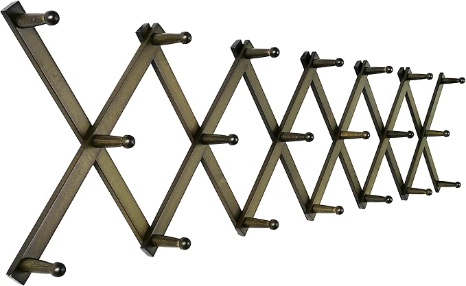 SKOLOO Hat Rack for Wall with 20 Hooks, Solid Wooden, Modern, Expandable Coat Rack Wall Mount for Coats, Hats, Bags, Baseball