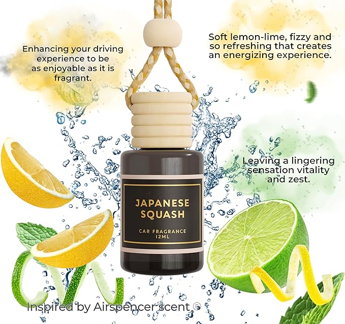 Inspired by Popular Squash Scent - Long Lasting Car Freshener - Lasts up to 60 days - Japanese Squash (Light Citrus Refreshin