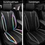 CAR PASS Nappa Leather Seat Covers Front Seats Only, Waterproof Faux Leather car Seat Cover 2 Piece Cushions Protector Univer