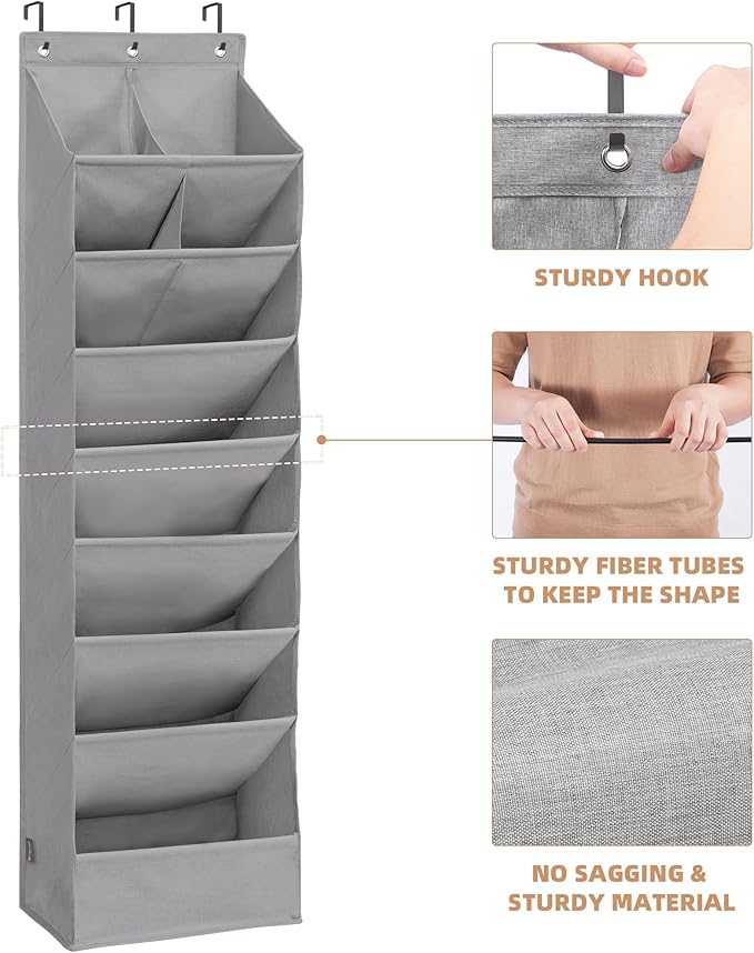 STORAGE MANIAC Over the Door Shoe Organizer Heavy-Duty Large Deep Pocket Hanging Shoe Organizer Shoe Rack Door Closet Shoe Or