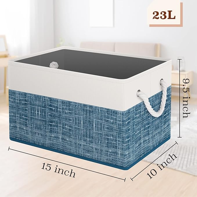 StorageTastic Storage Bin,Collapsible Storage Basket For Organizing,Large Storage Boxes With Rope Handles,Storage Containers,