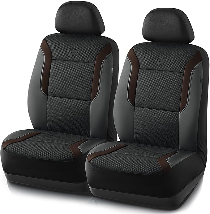 Skechers Memory Foam Car Seat Covers, Air Cool Mesh Thick Seat Covers,Car Seat Covers Front Seats Airbag Compatible, Automoti