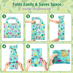 Eccliy 24 Pieces Reusable Grocery Bags Polyester Shopping Bags for Groceries Multi Colors Reusable Foldable Shopping Tote (Fruits Style)